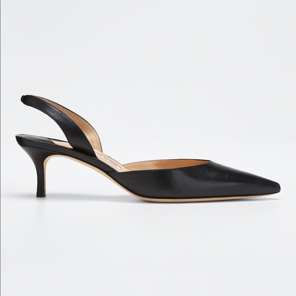 Manolo Blahnik Shoes - Manolo Blahnik Black Leather Slingback Pump